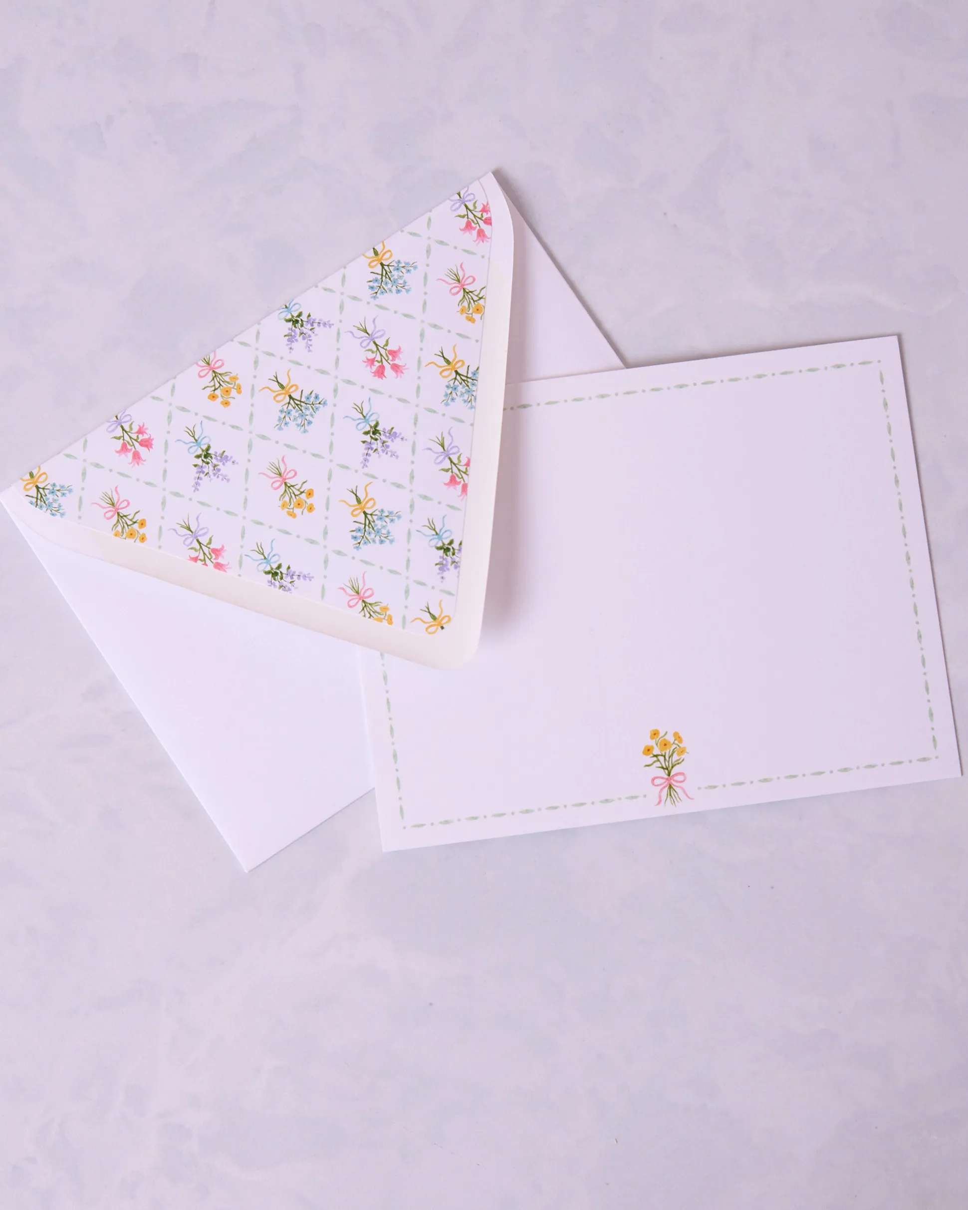 Bow Bouquet Notecard Set in Cream