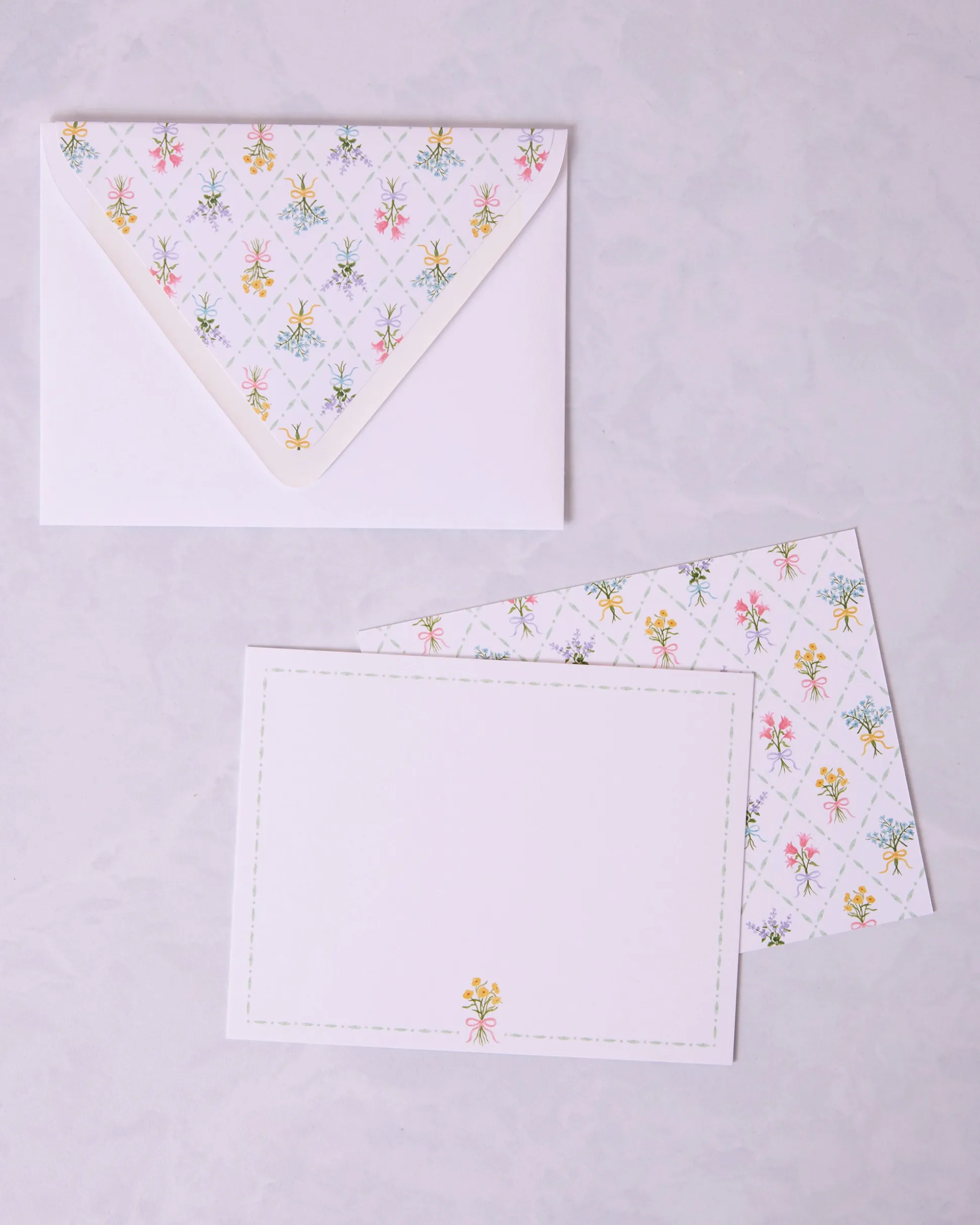 Bow Bouquet Notecard Set in Cream