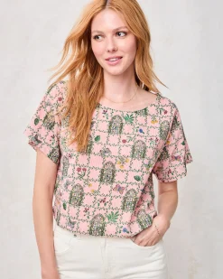 Carry On Cropped Top in Gilded Greenhouse