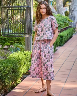 Carry On Top & Sofia Skirt Set in Gilded Greenhouse