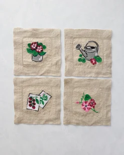 Cocktail Napkins Set of 4 in Green Thumb