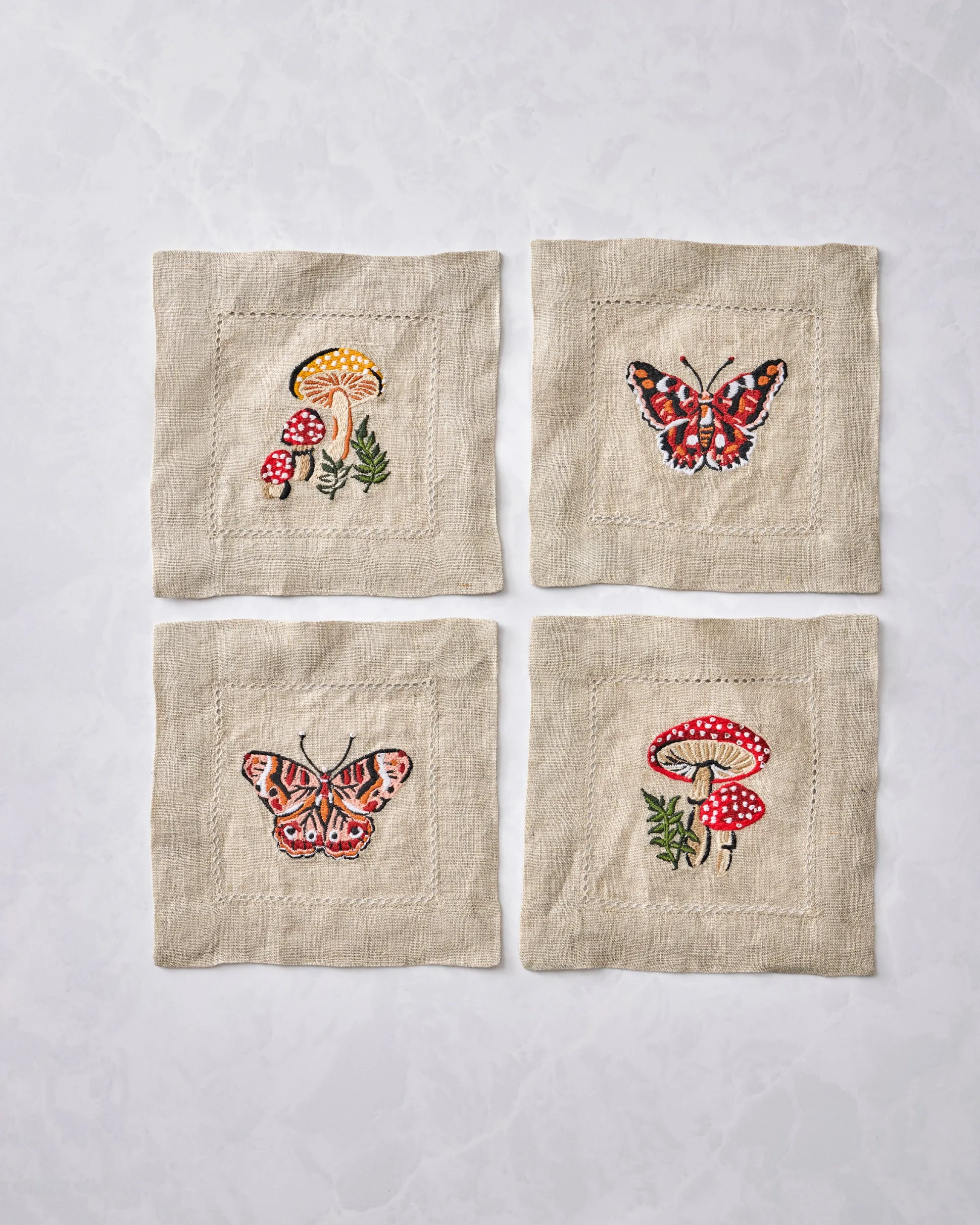 Cocktail Napkins & Tea Towels Bundle in Butterfly Forager