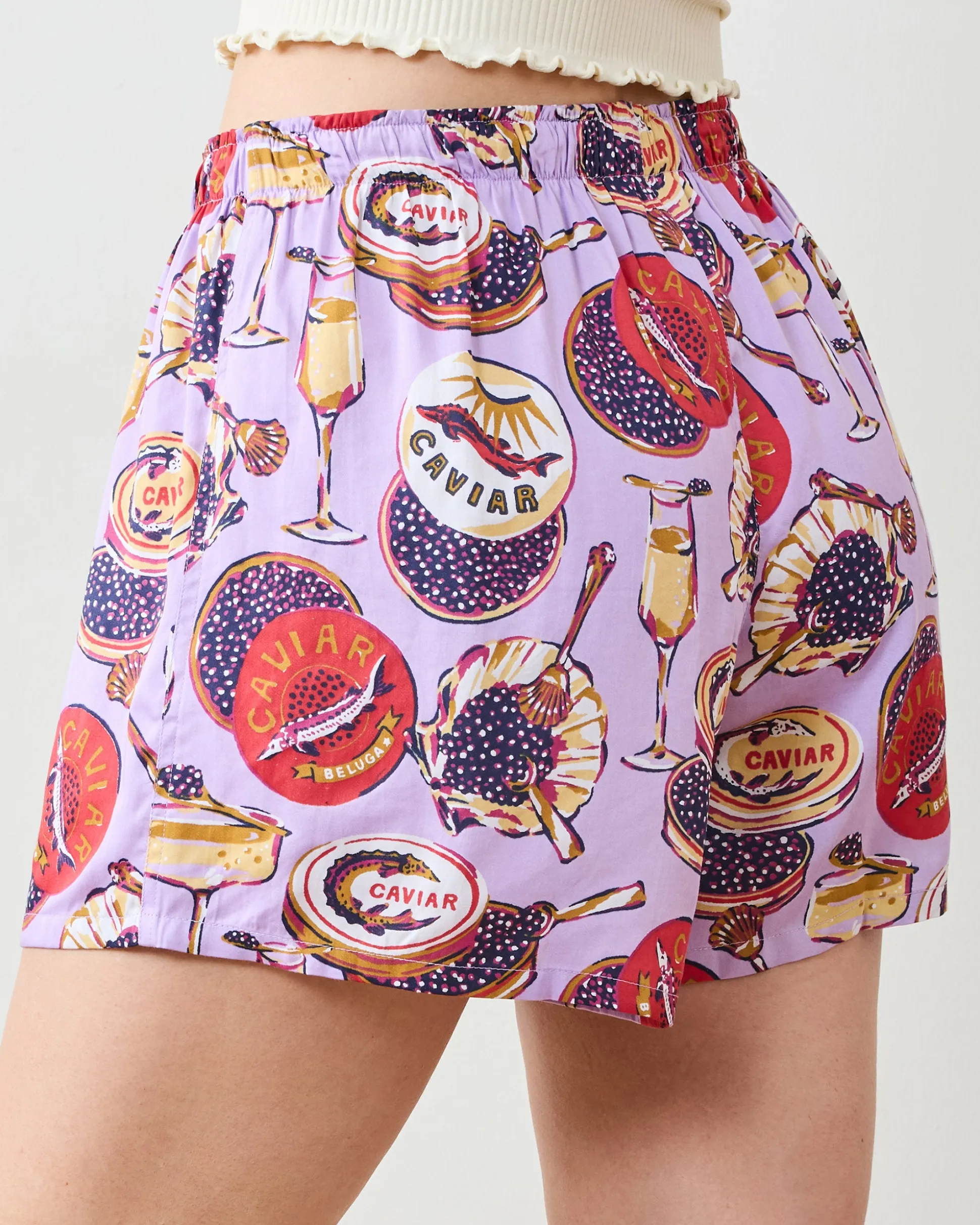 Eco Satin Boyfriend Boxers & Saturday Tee Bundle in Champagne & Caviar