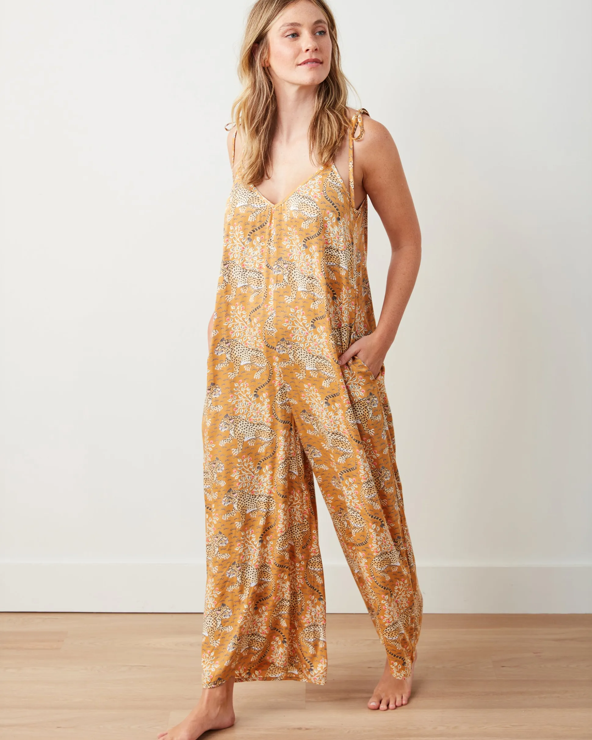 Eco Satin Jaipur Jumpsuit in Bagheera