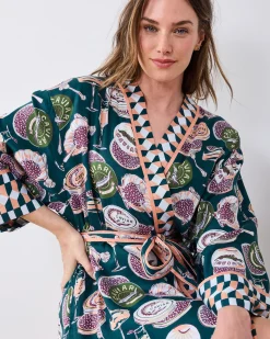 Eco Satin Robe & Aimee Nightie Bundle in Champagne & Caviar