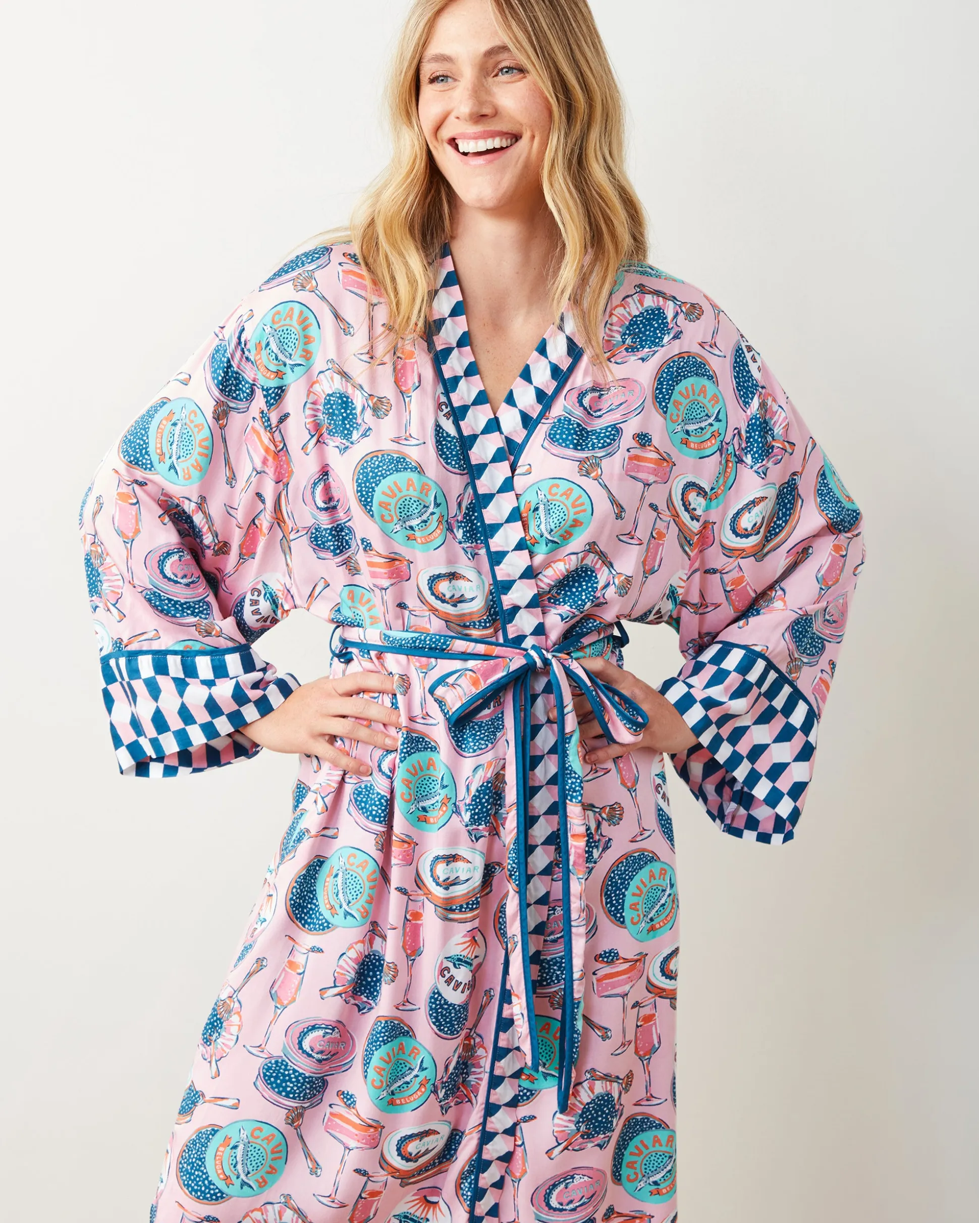 Eco Satin Robe in Champagne & Caviar