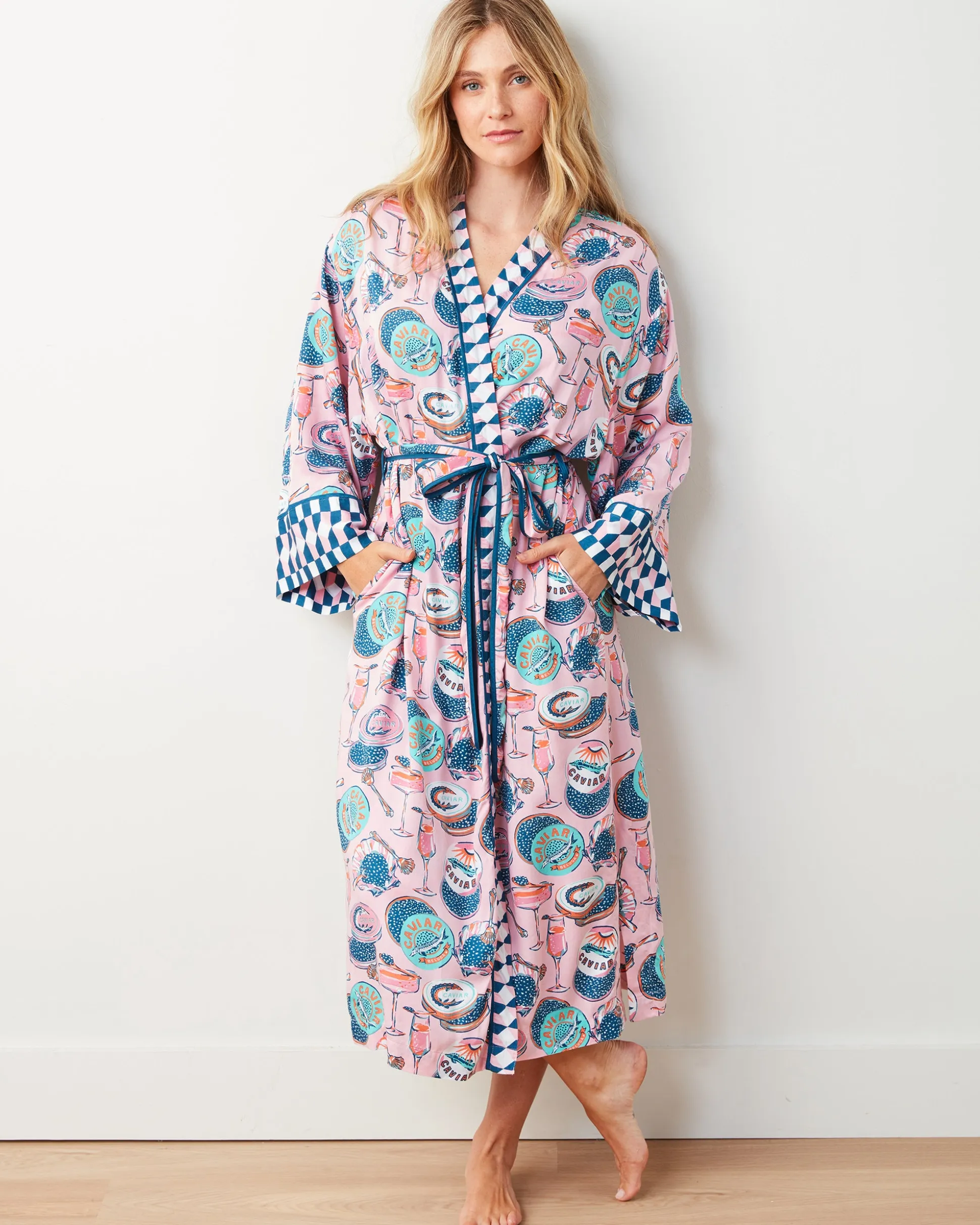 Eco Satin Robe in Champagne & Caviar