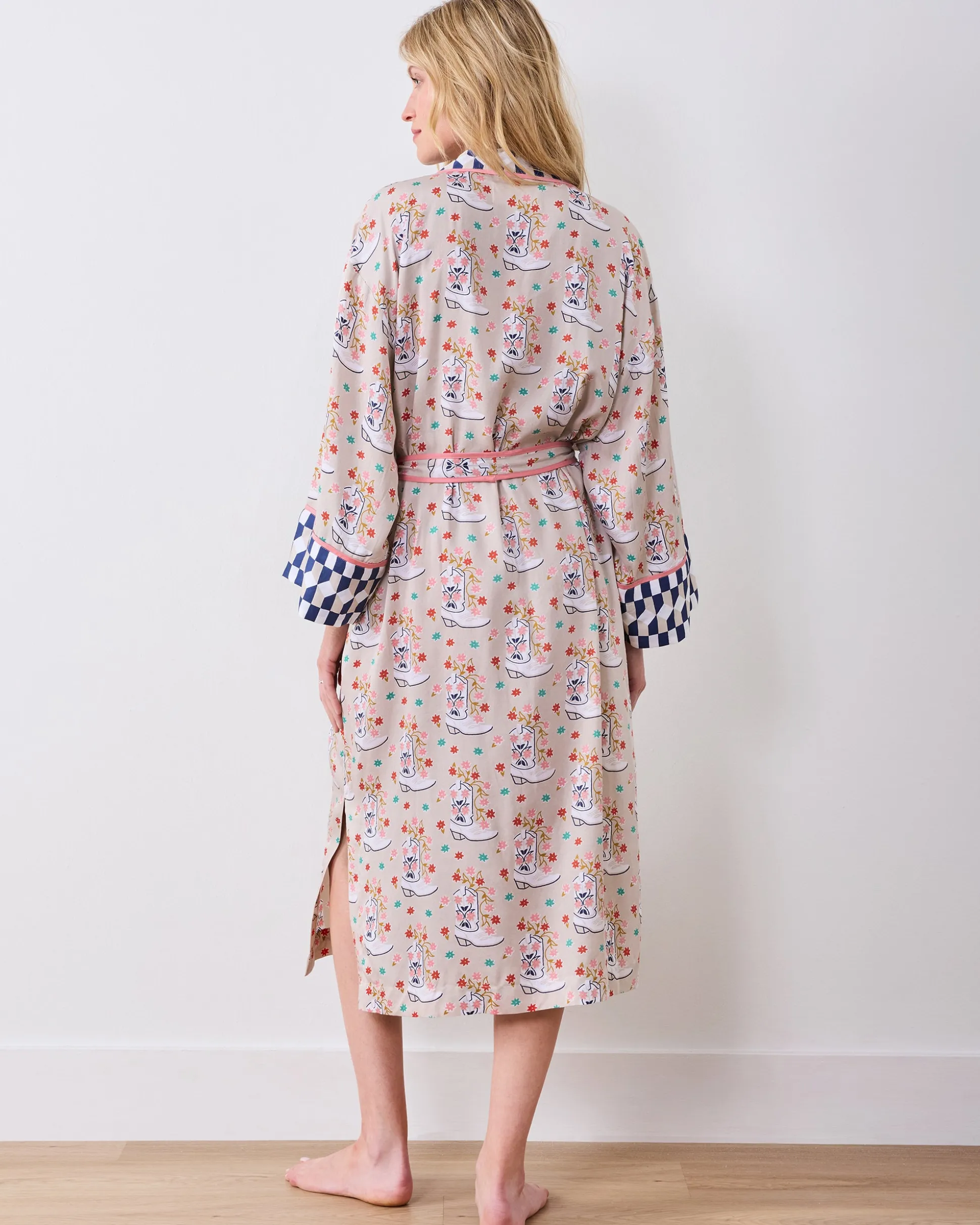 Eco Satin Robe in Rhinestone Cowgirl