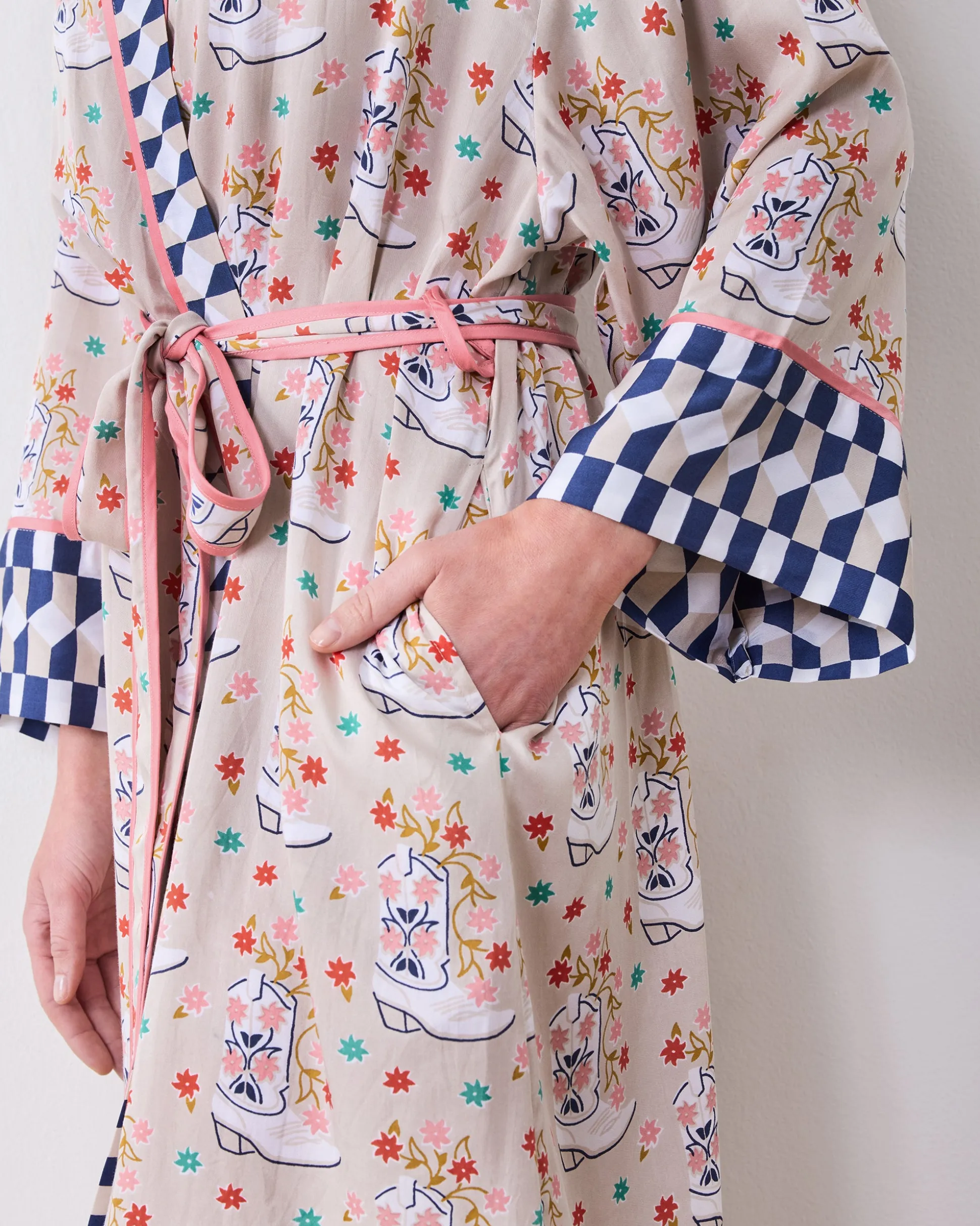 Eco Satin Robe in Rhinestone Cowgirl