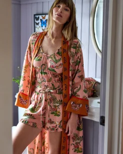 Eco Satin Robe & Sadie Short Set Bundle in Butterfly Forager