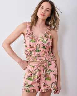 Eco Satin Sadie Short Set in Butterfly Forager
