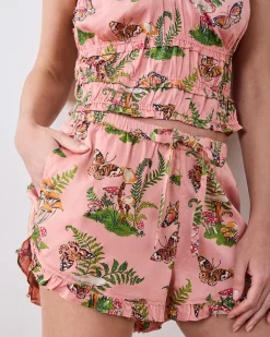 Eco Satin Sadie Short Set in Butterfly Forager