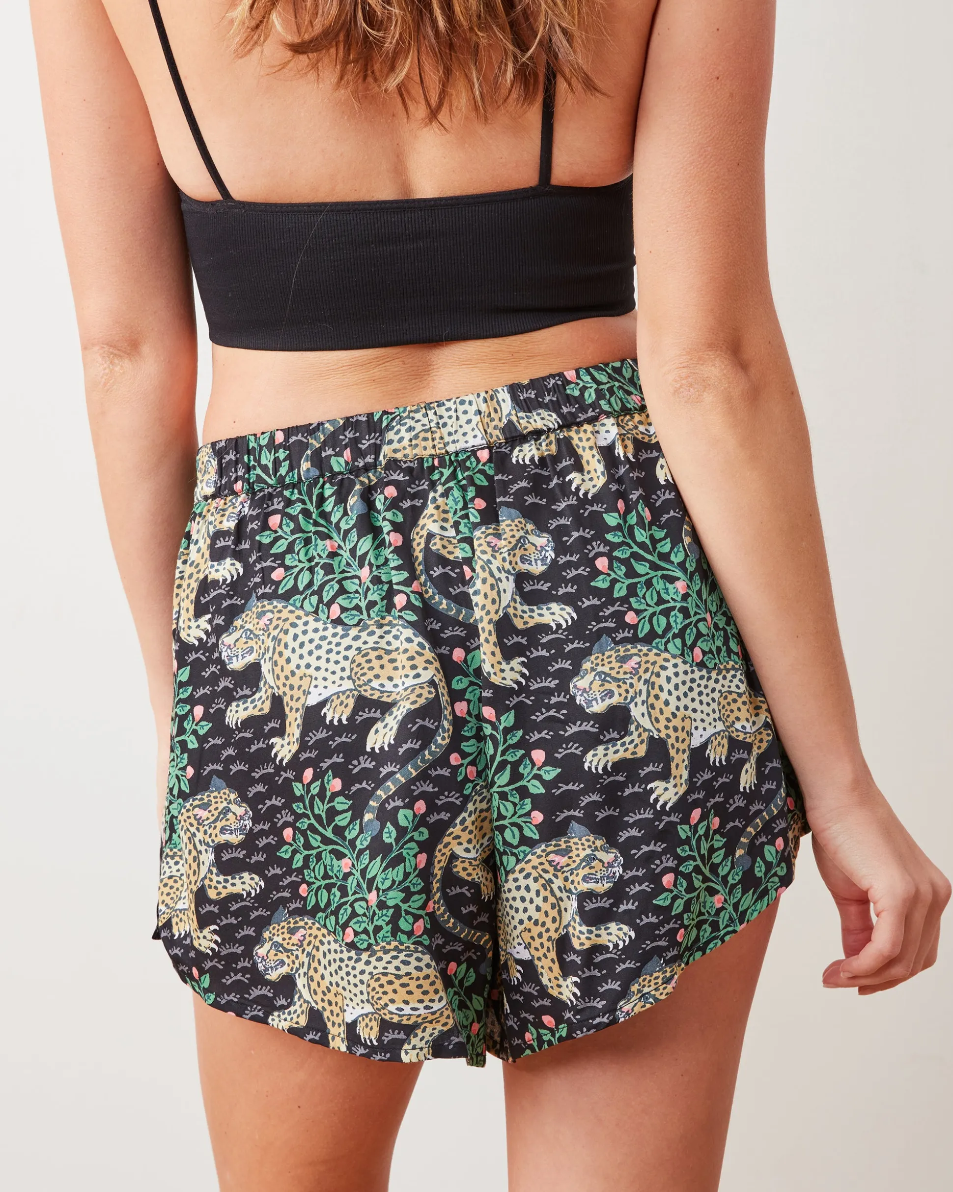 Eco Satin Sweet Dreams Shorts in Bagheera
