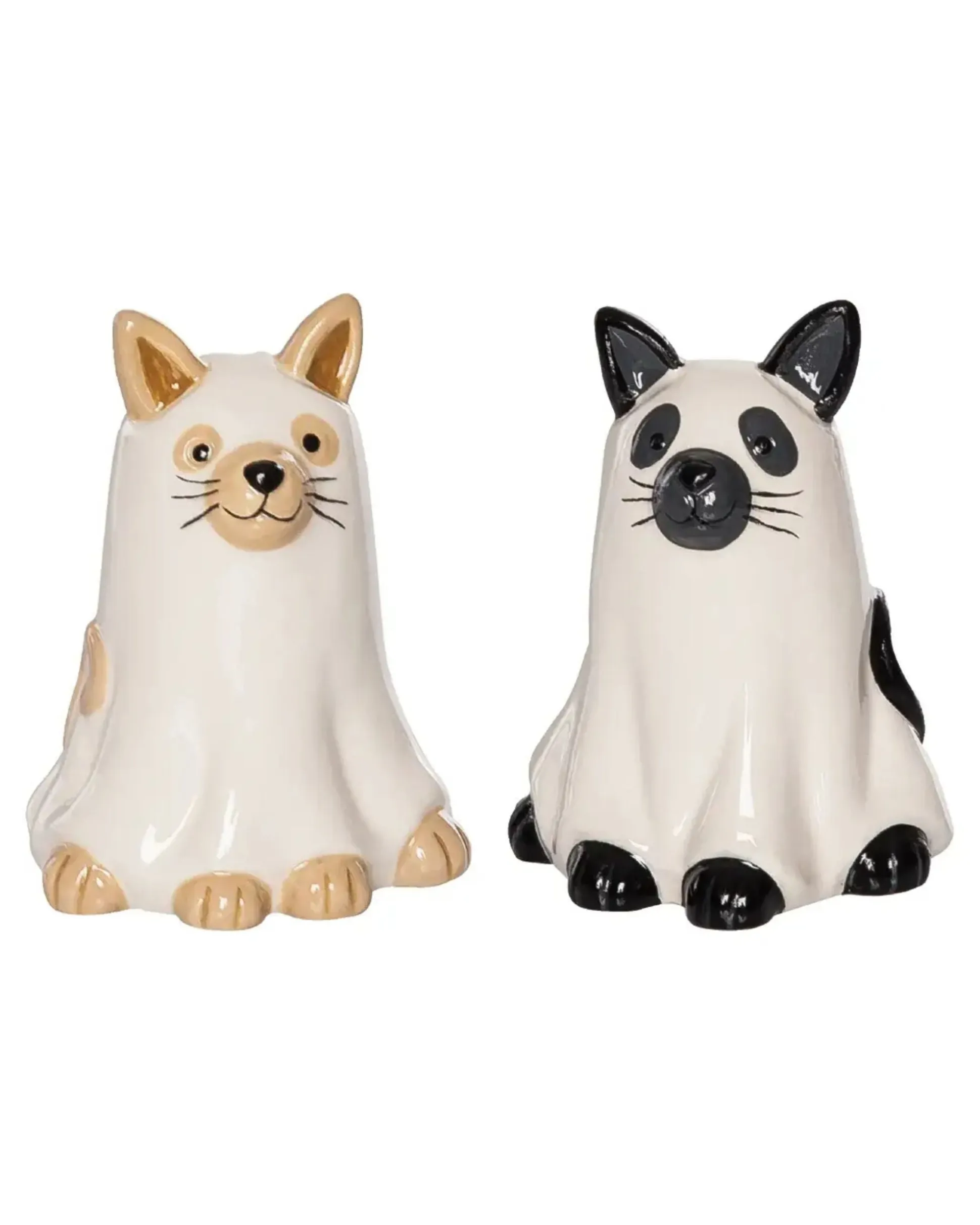 Halloween Ghost Cats Salt & Pepper Shaker Set in Multi