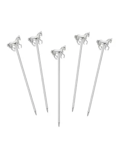 Horse Cocktail Picks Set of 5 in Silver