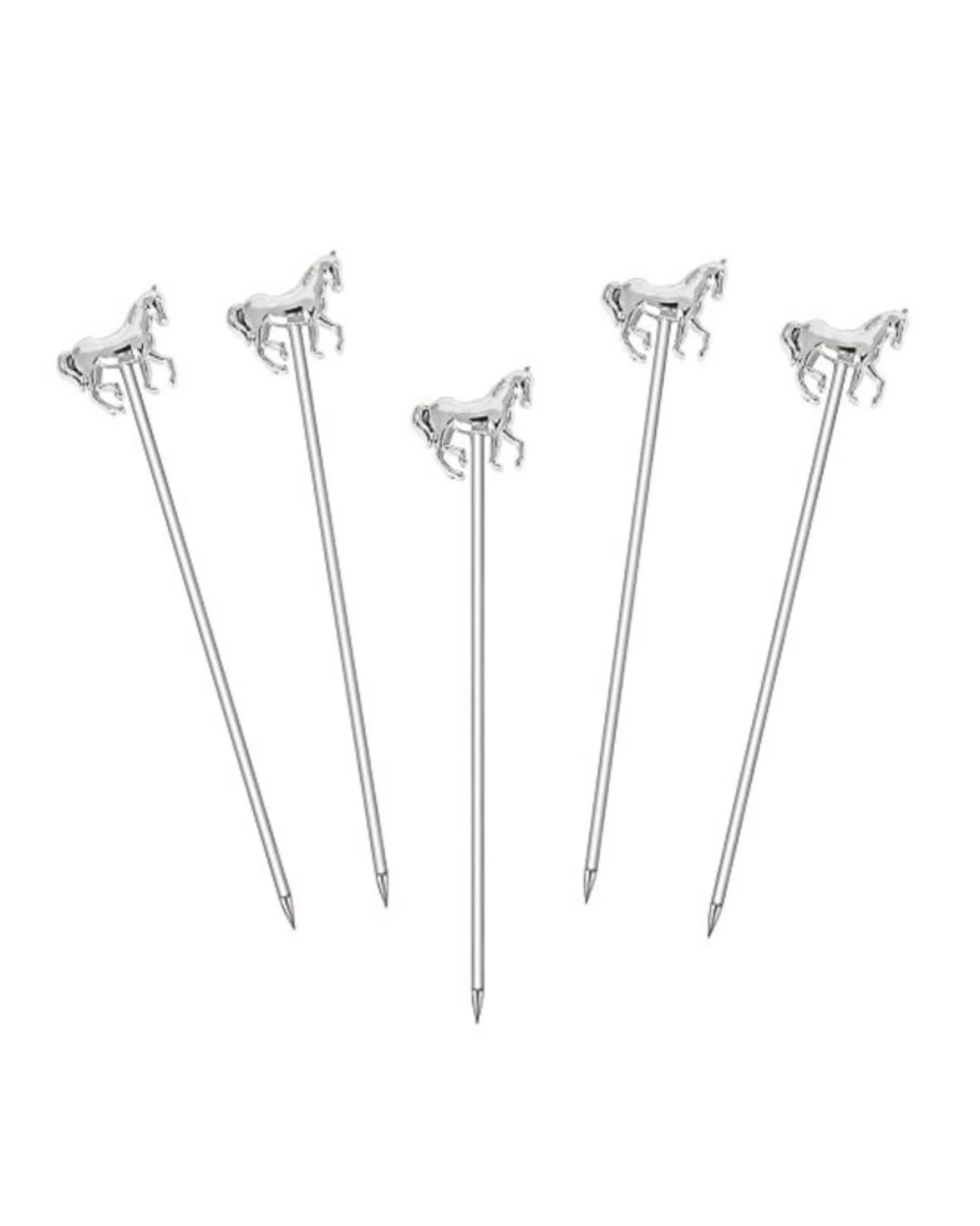 Horse Cocktail Picks Set of 5 in Silver
