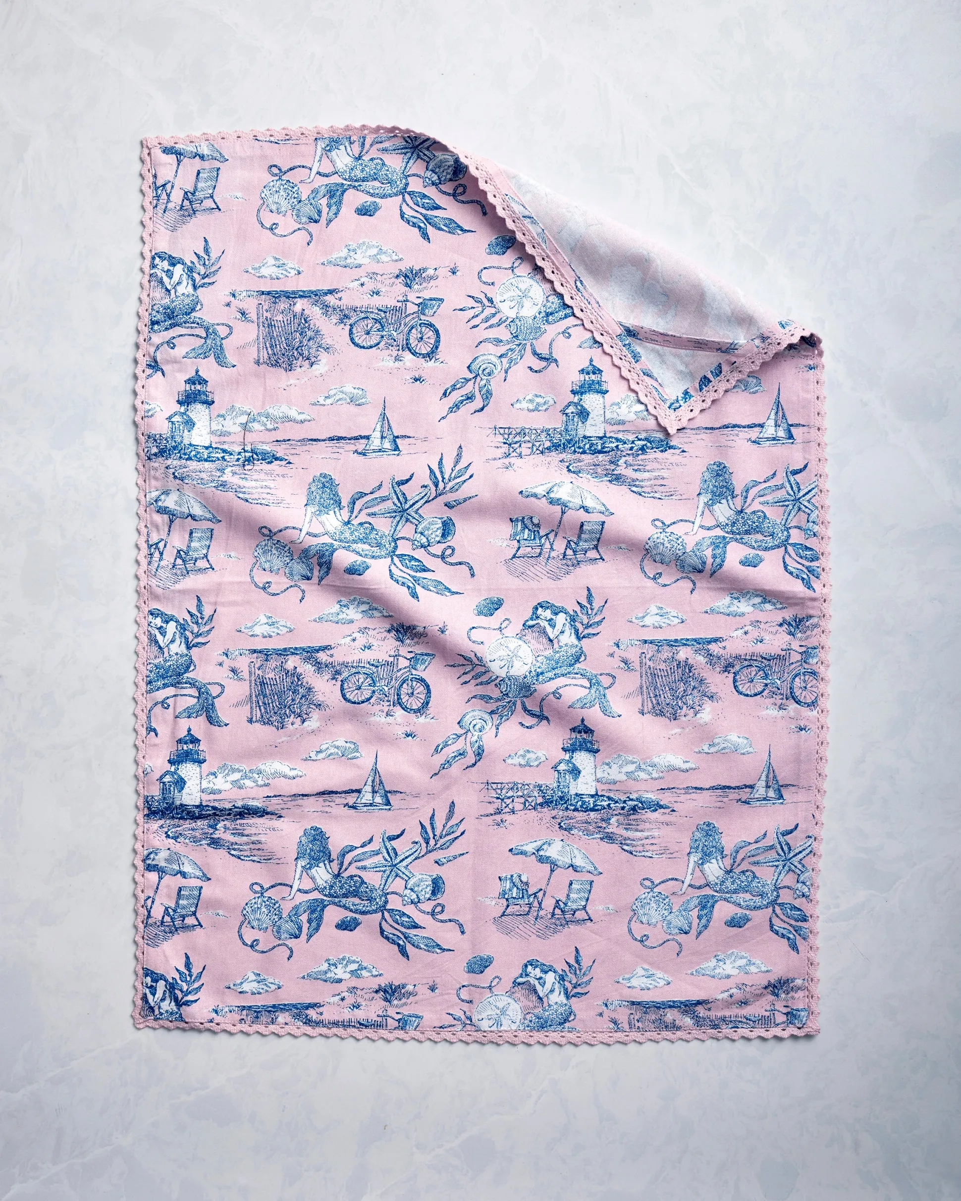 Hostess Kitchen Towels in Mermaid Toile