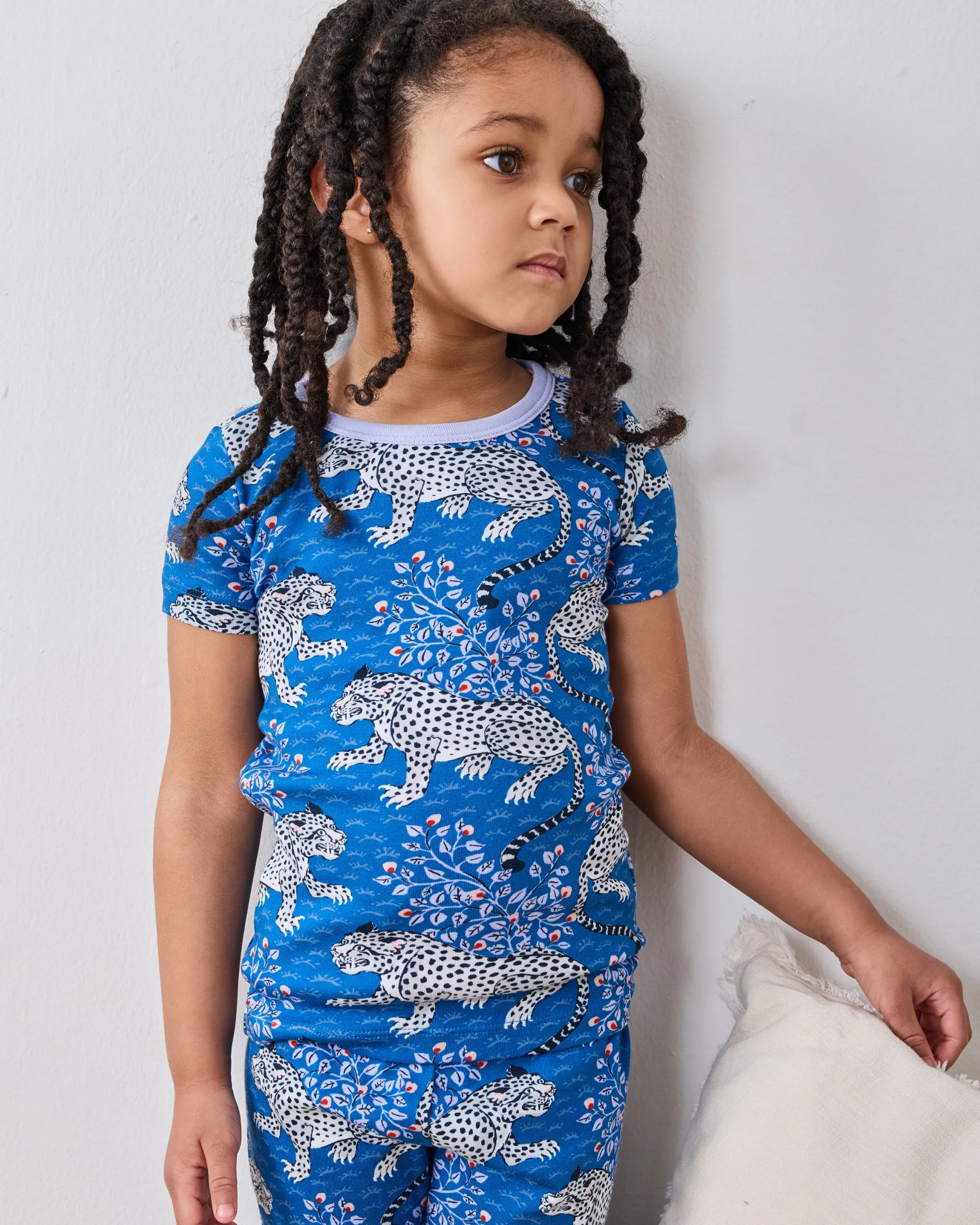 Kids Organic Pima Short Sleeve PJ Set in Bagheera