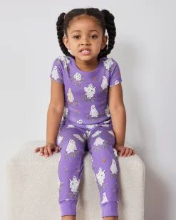 Kids Organic Pima Short Sleeve PJ Set Bundle in Gardening Ghosts & It’s Alive
