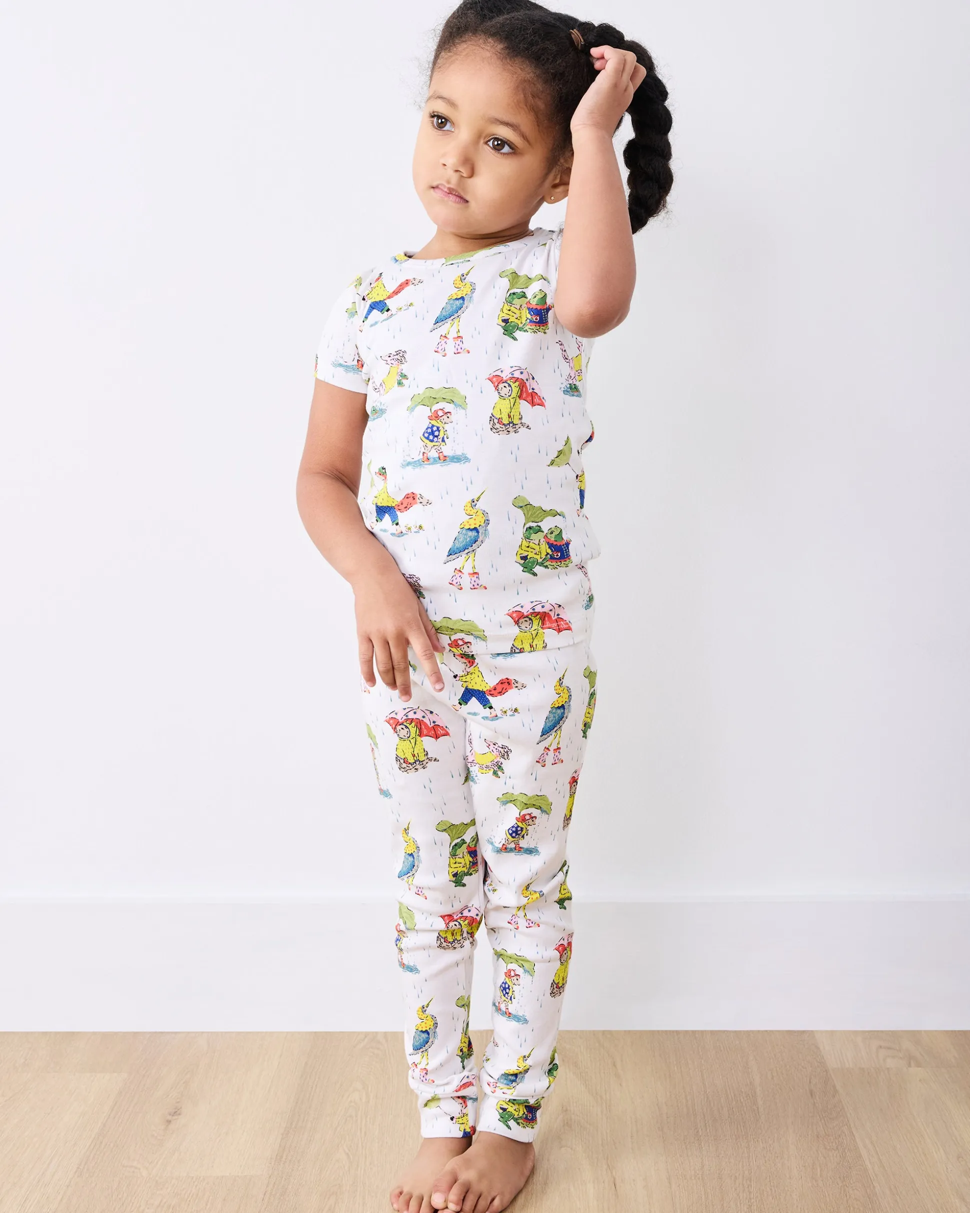 Kids Short Sleeve PJ Set in Spring Showers