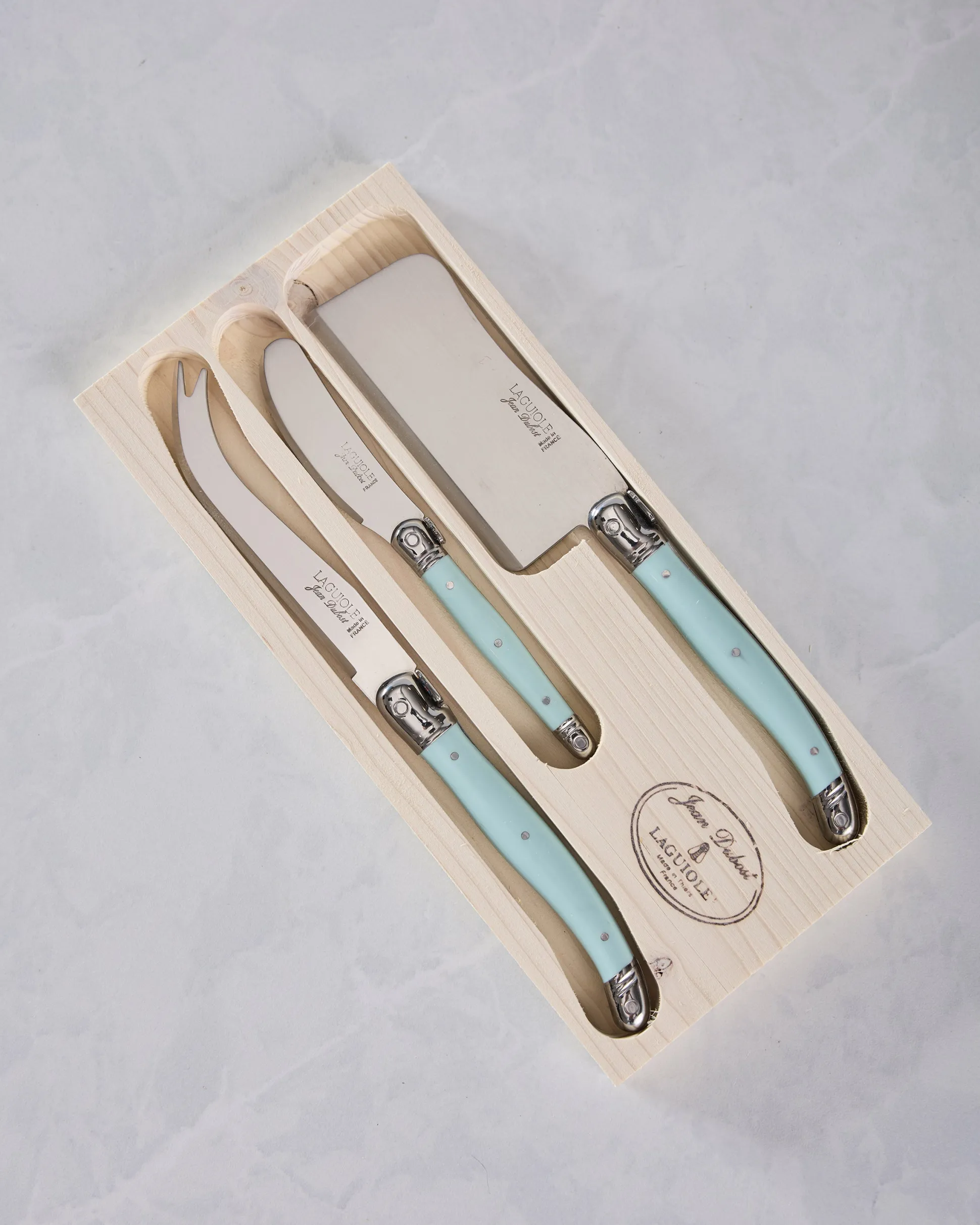 Laguiole 3- Piece Turquoise Cheese Knife Set in Turquoise