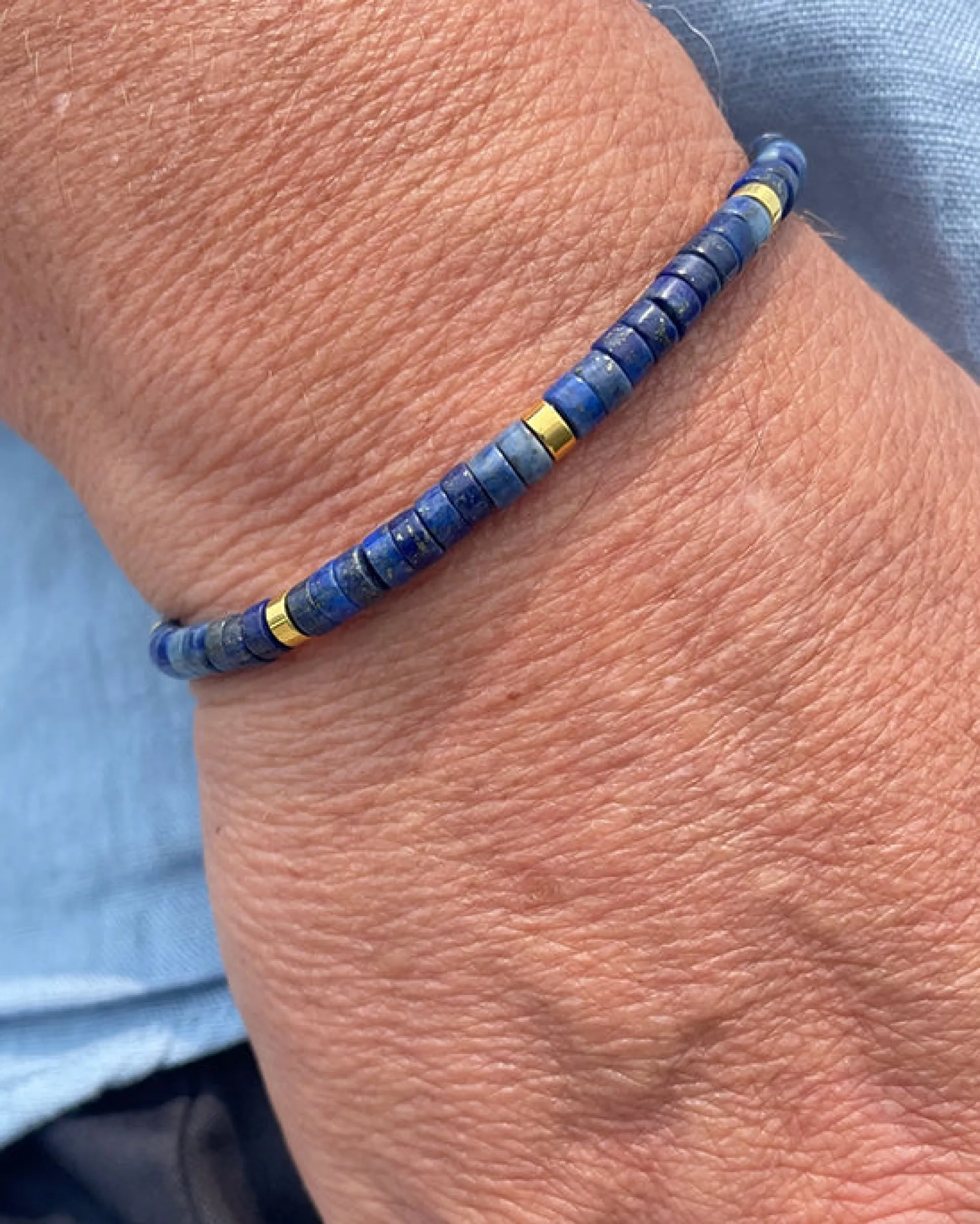 Lapis Heishi Stone Bracelet in Lapis