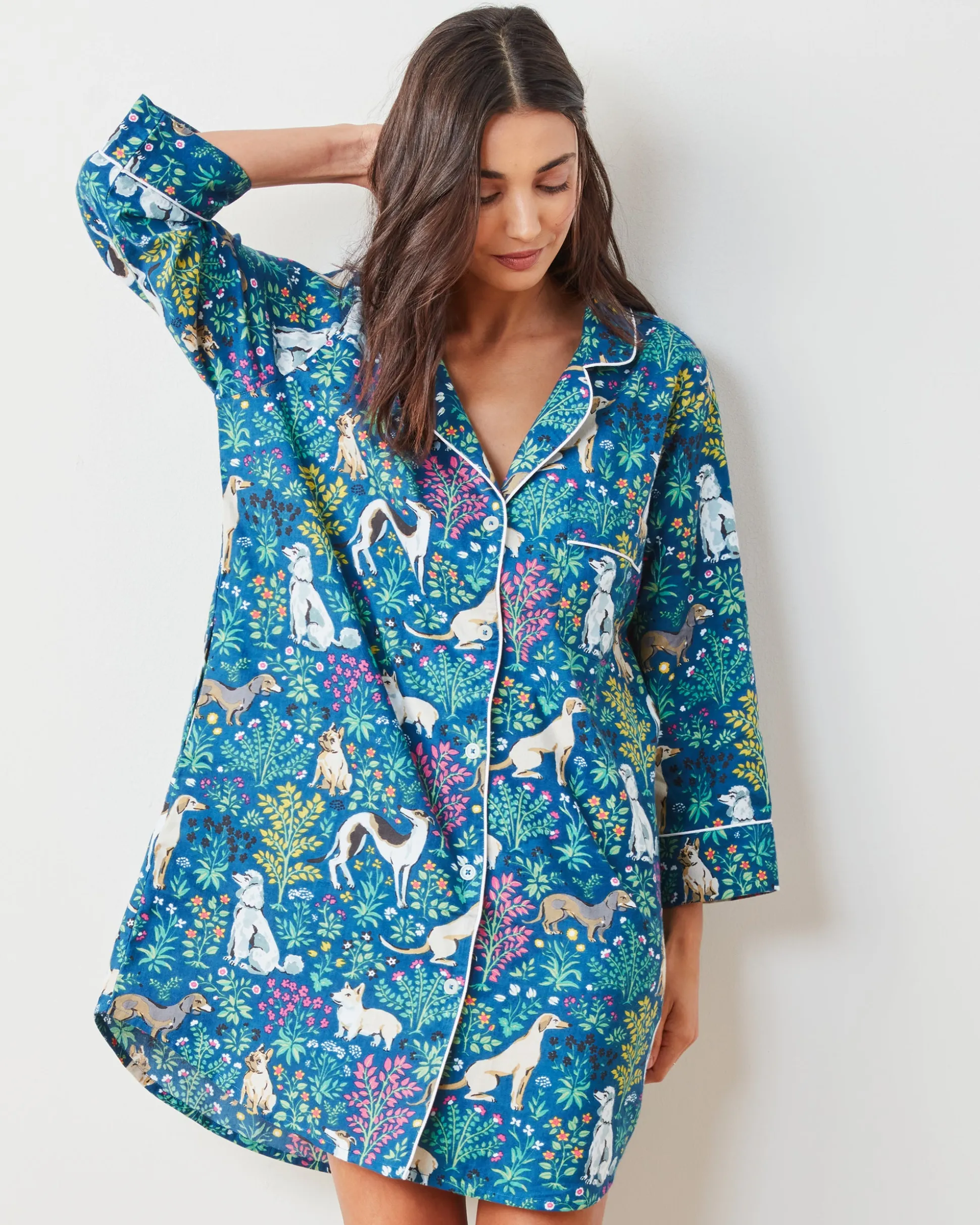 Lightweight Flannel Sleep Shirt in Must Love Dogs