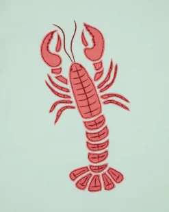 Linen Cabana Button Down in Lobster Landing Applique
