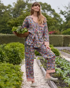 Long PJ Set in Bee Tapestry