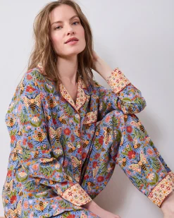Long PJ Set in Bee Tapestry