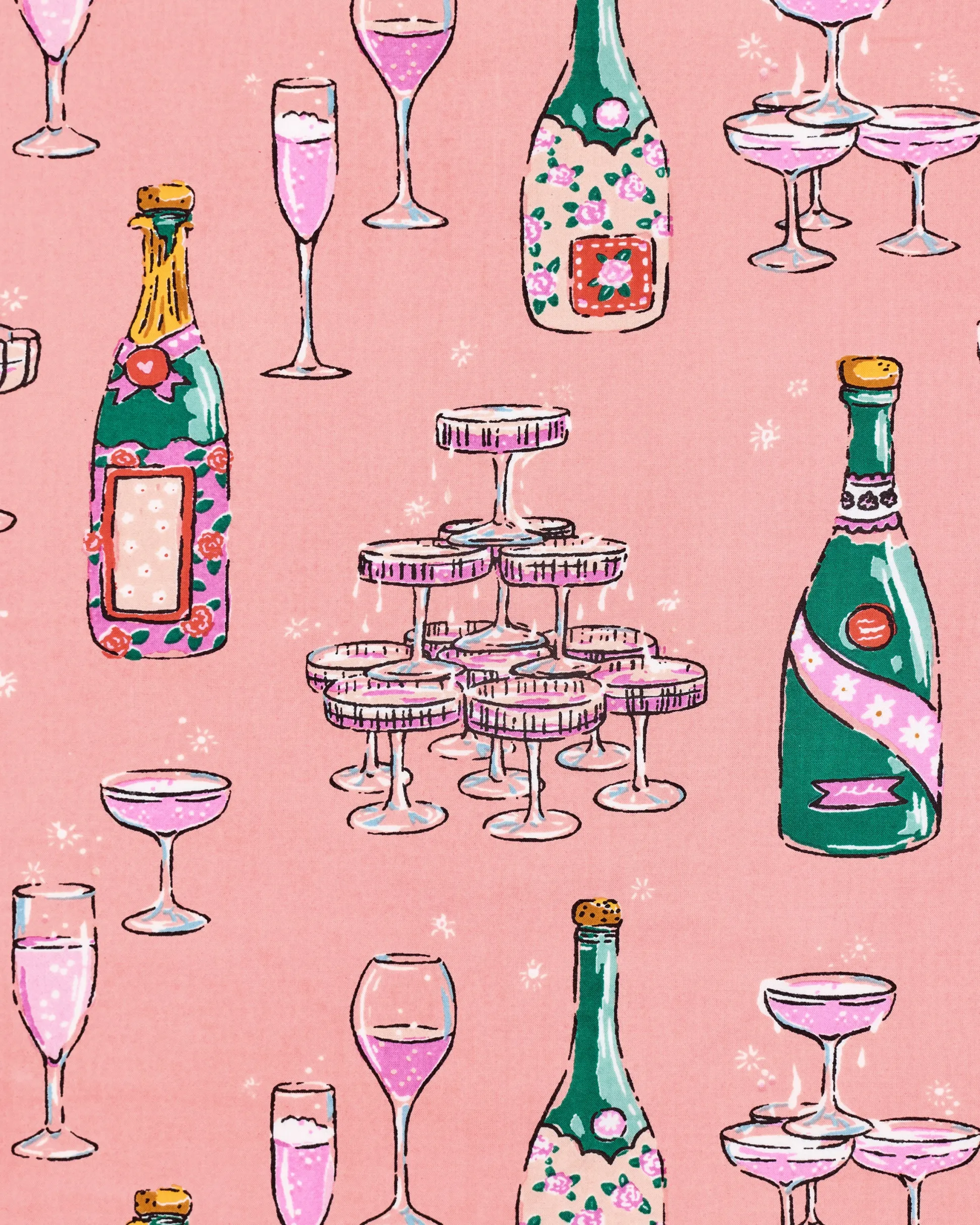Long PJ Set in Champagne Tower