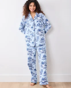 Long PJ Set in High Tea Toile