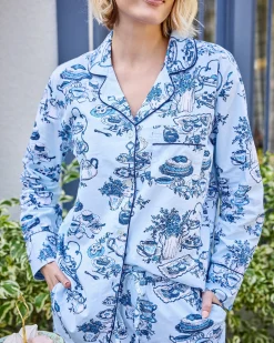 Long PJ Set in High Tea Toile