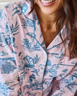 Long PJ Set in Mermaid Toile
