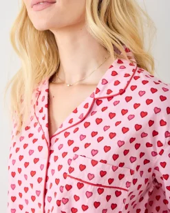Long PJ Set in Mini Candy Hearts