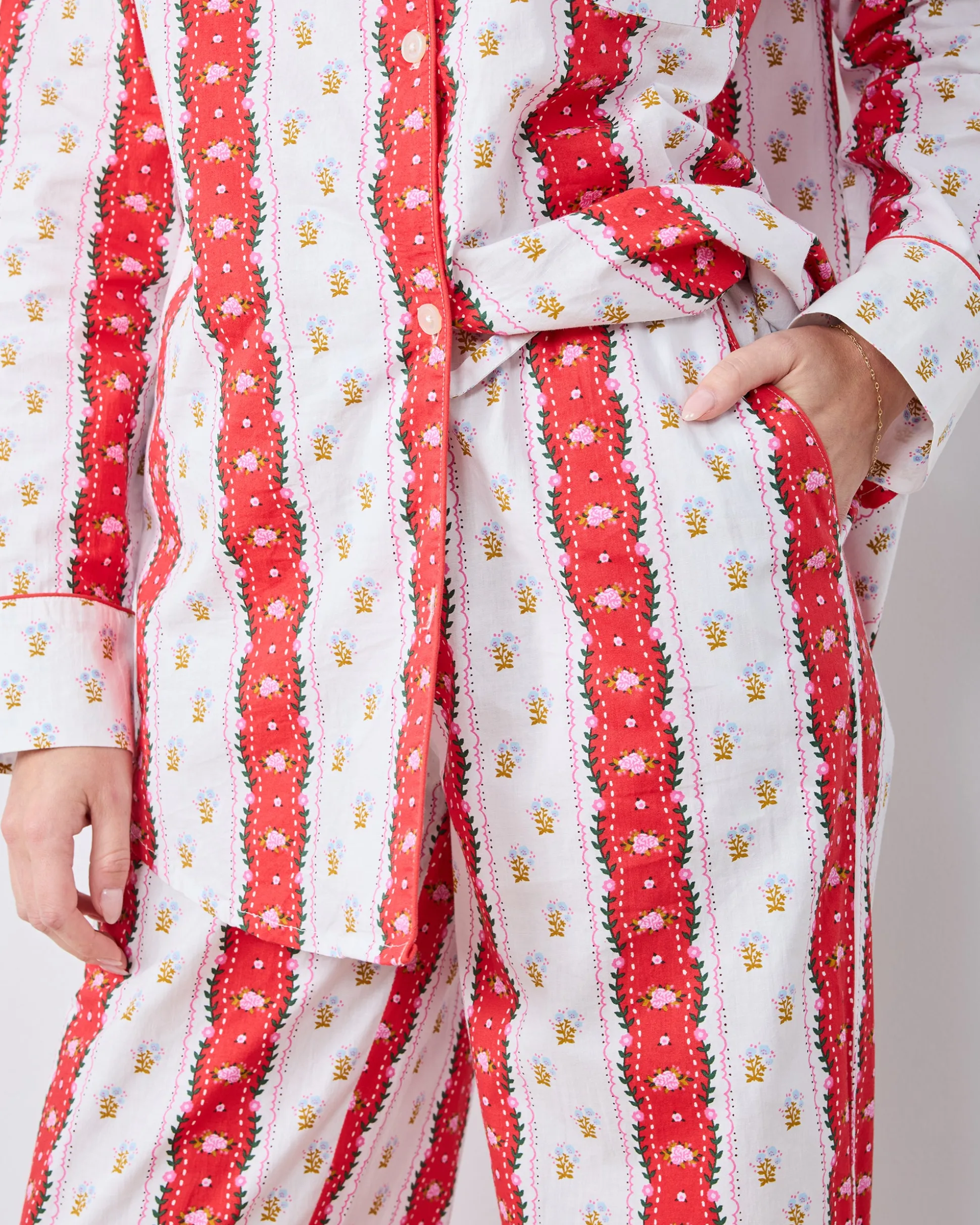 Long PJ Set in Sweetheart Stripes