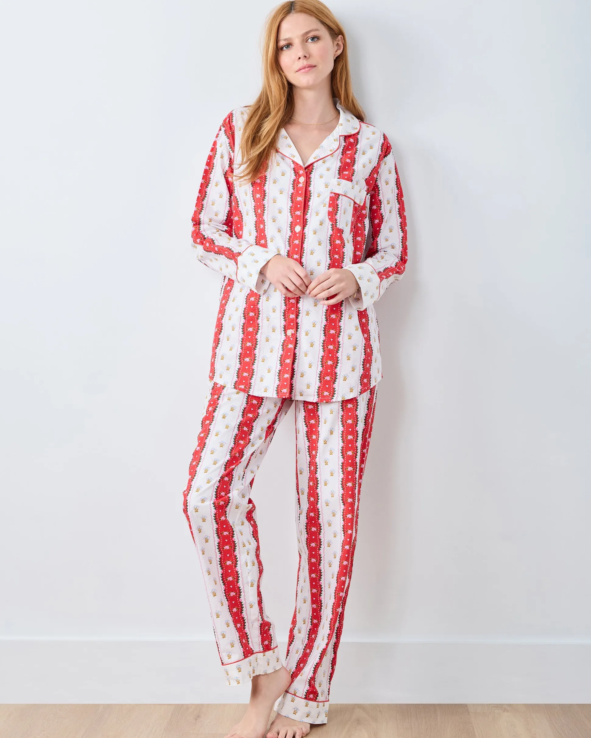 Long PJ Set in Sweetheart Stripes