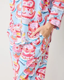 Long PJ Set in Vintage Cakes