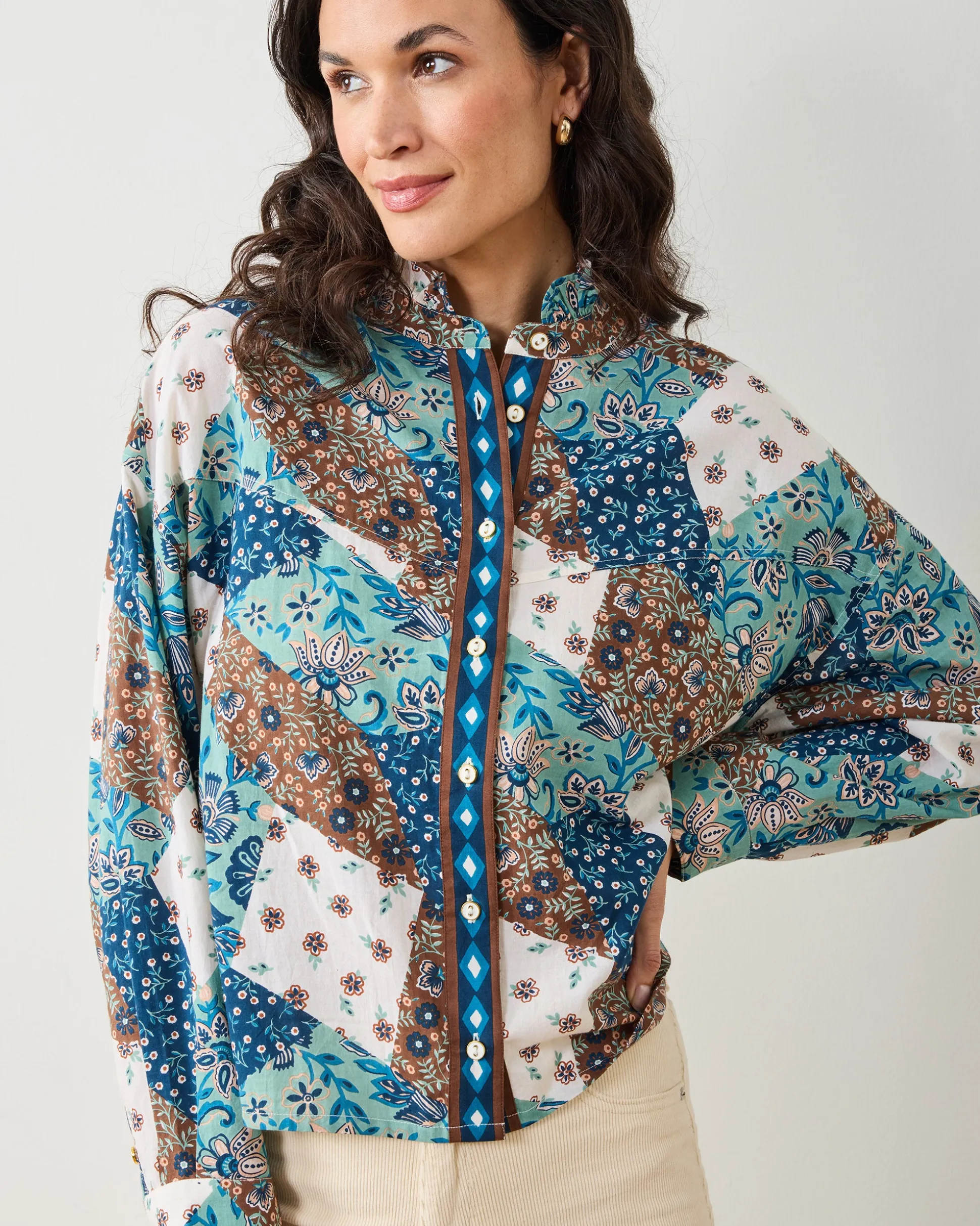 Mabel Blouse in Vintage Patchwork