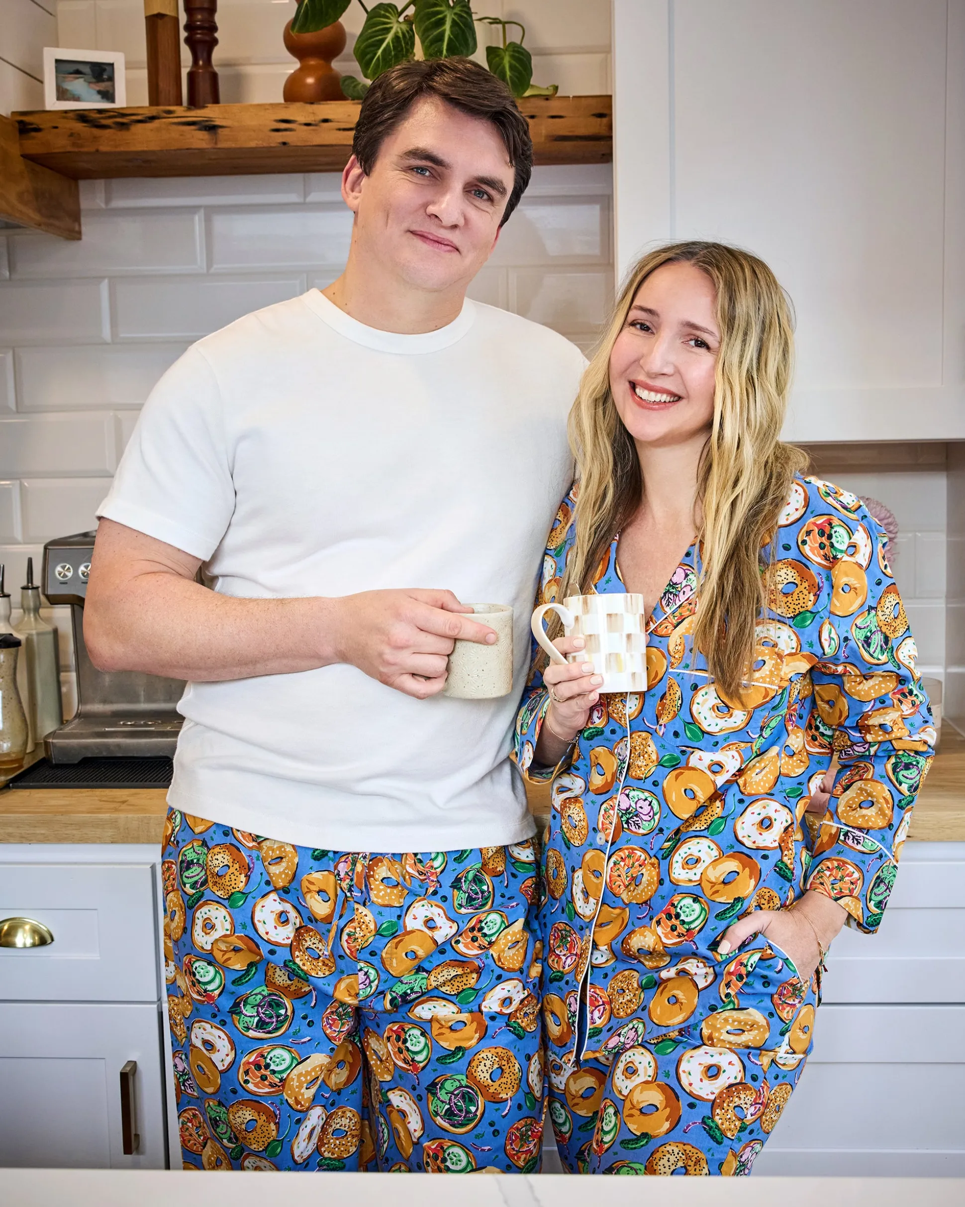 Men's Long PJ Pants in Bagels & Schmear