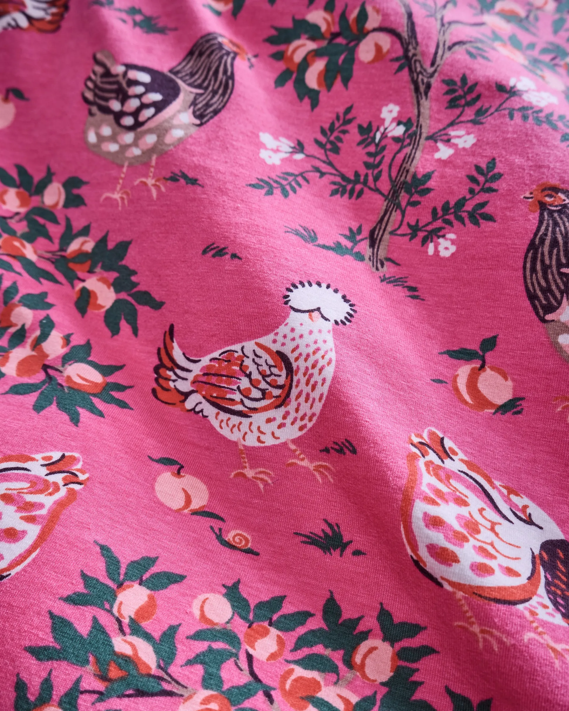 Organic Cotton Modal Knit Short PJ Set in Hen House