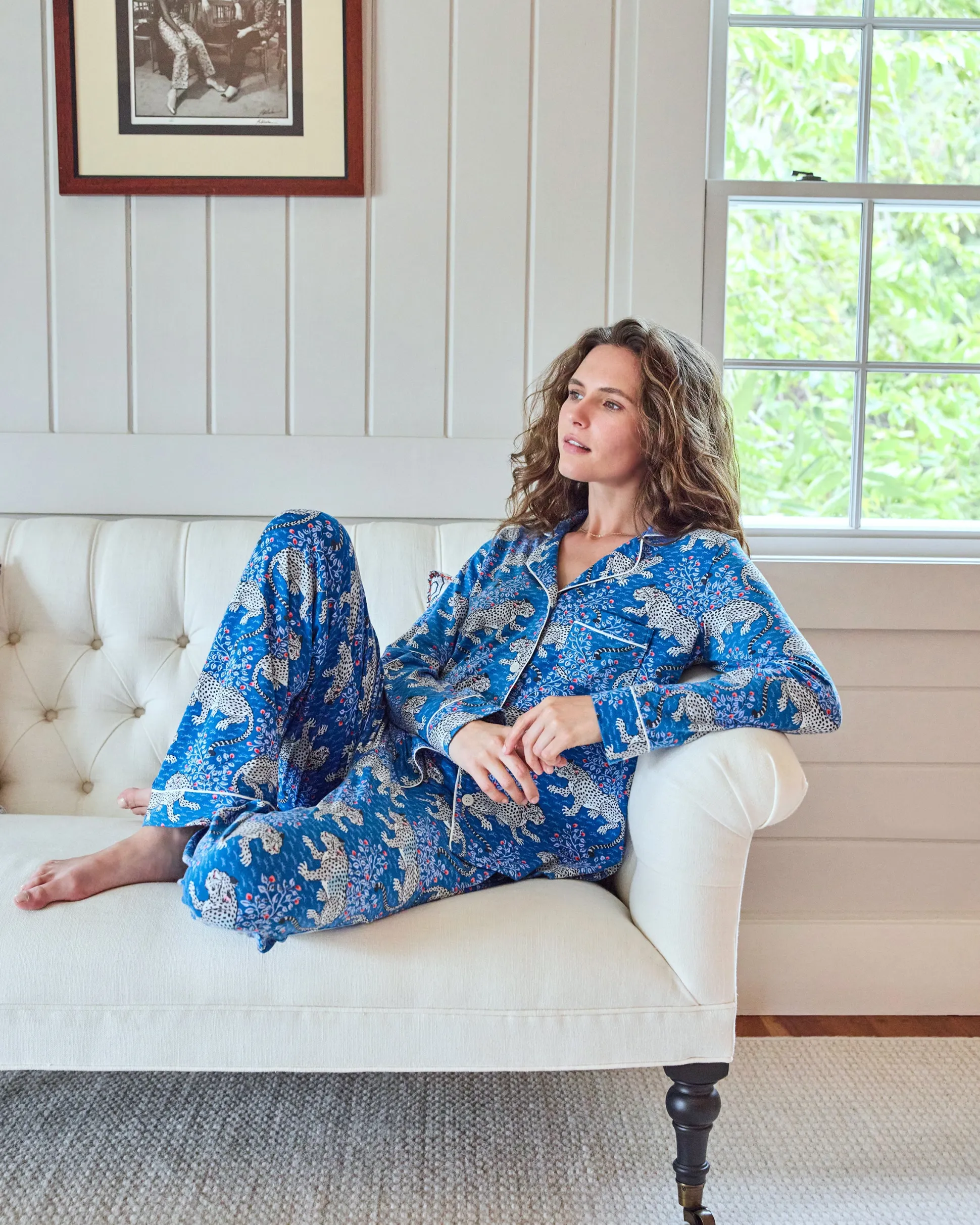 Organic Pima Modal Knit Long PJ Set in Bagheera