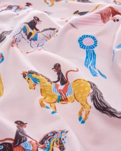 Organic Pima Modal Knit Long PJ Set in Horse Show