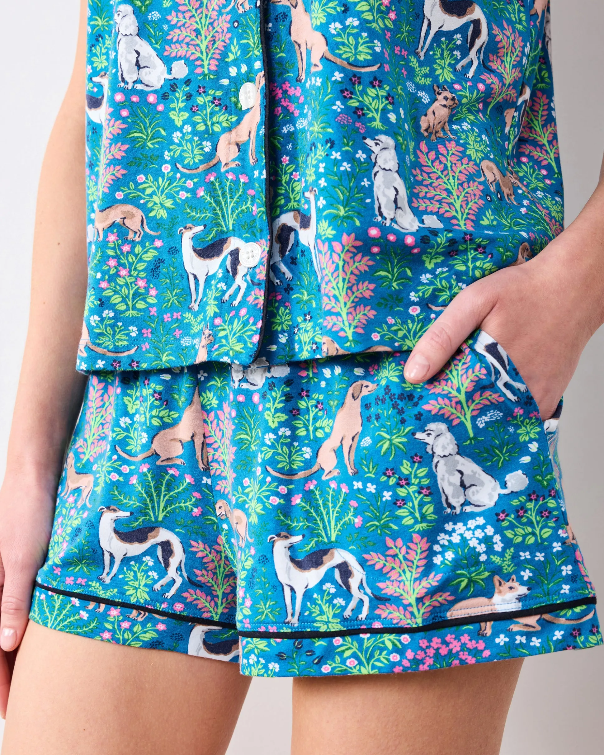 Organic Pima Modal Knit Short PJ Set in Must Love Dogs