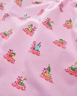 Organic Pima Modal Knit Sleep Shirt in Flamingo Floaties