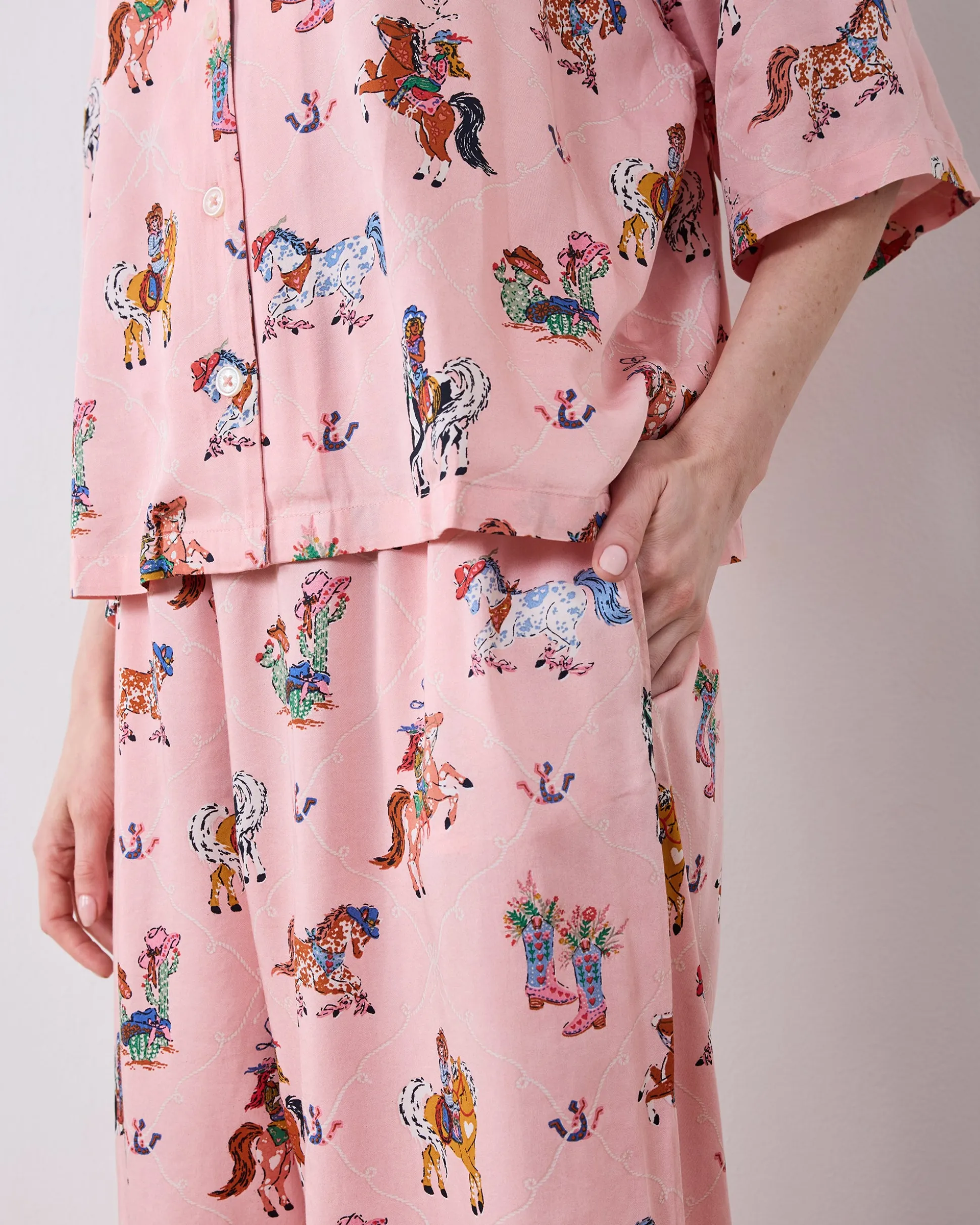 Petite Eco Satin Wildest Dreams Set in Cowgirl Chic