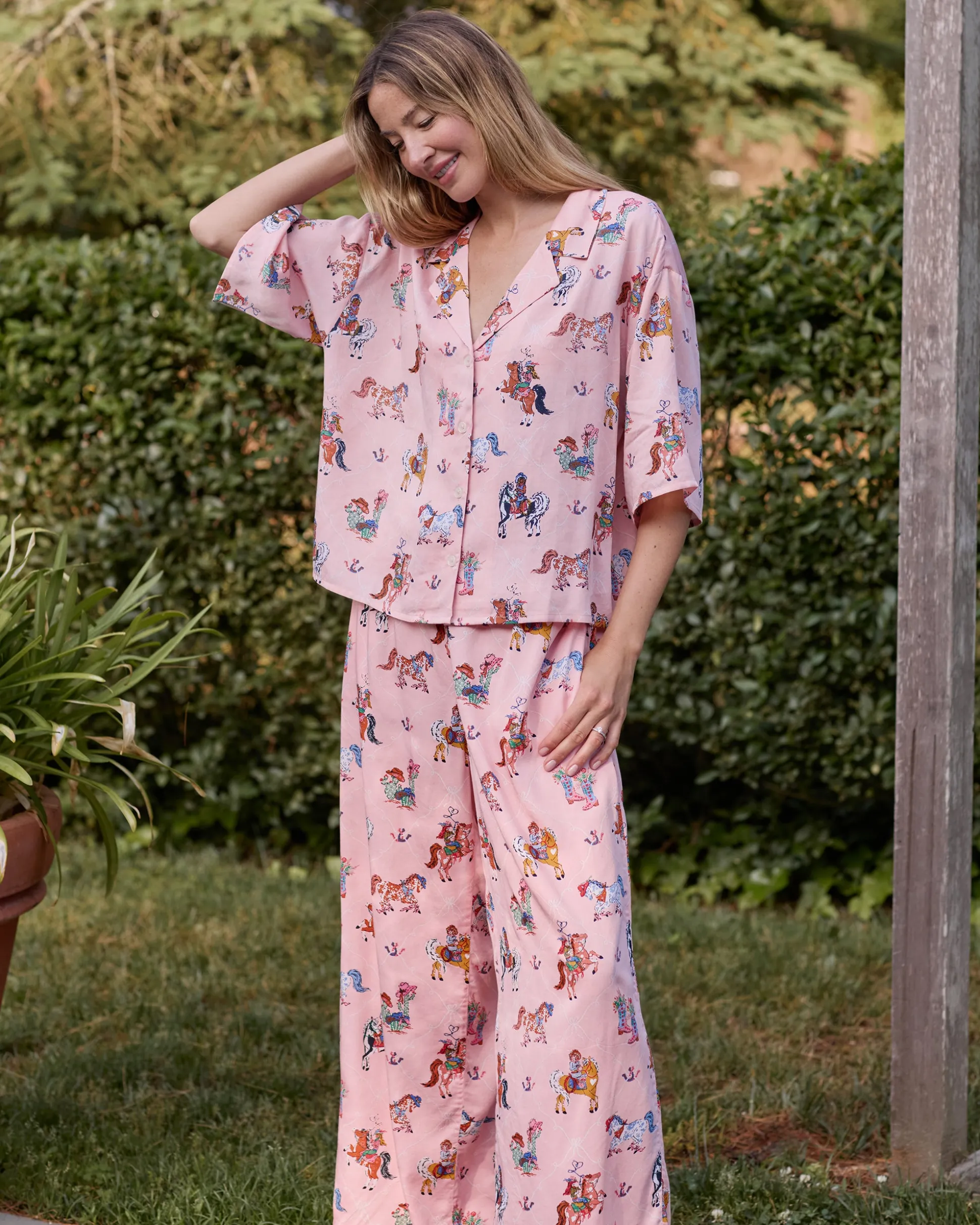 Petite Eco Satin Wildest Dreams Set in Cowgirl Chic