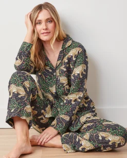 Petite Lightweight Flannel Long PJ Set in Bagheera