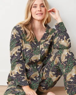Petite Lightweight Flannel Long PJ Set in Bagheera