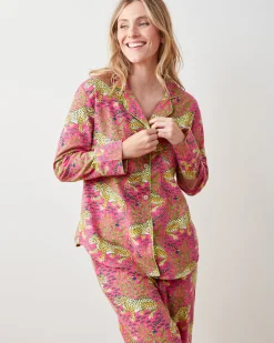 Petite Lightweight Flannel Long PJ Set in Bagheera